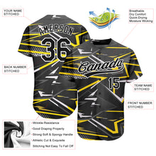Загрузить изображение в средство просмотра галереи, Custom Black Black-Gold 3D Pattern Design Authentic Baseball Jersey
