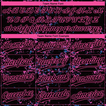 Load image into Gallery viewer, Custom Black Black-Pink 3D Pattern Design Authentic Baseball Jersey