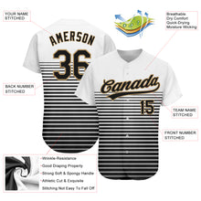 Laden Sie das Bild in den Galerie-Viewer, Custom White Black-Old Gold 3D Pattern Design Authentic Baseball Jersey