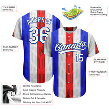 Laden Sie das Bild in den Galerie-Viewer, Custom White White Royal-Red 3D Pattern Design Authentic Baseball Jersey