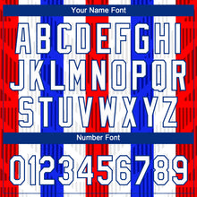 Laden Sie das Bild in den Galerie-Viewer, Custom White White Royal-Red 3D Pattern Design Authentic Baseball Jersey