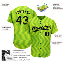 Load image into Gallery viewer, Custom Neon Green Black 3D Pattern Design Authentic Baseball Jersey