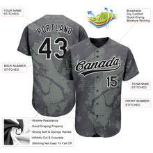 Load image into Gallery viewer, Custom Olive Black-White 3D Pattern Design Authentic Salute To Service Baseball Jersey