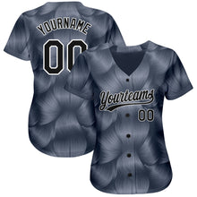 Charger l'image dans la galerie, Custom Steel Gray Black-White 3D Pattern Design Authentic Baseball Jersey