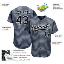Charger l'image dans la galerie, Custom Steel Gray Black-White 3D Pattern Design Authentic Baseball Jersey