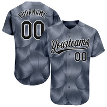 Charger l'image dans la galerie, Custom Steel Gray Black-White 3D Pattern Design Authentic Baseball Jersey
