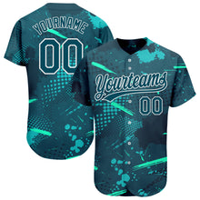 Load image into Gallery viewer, Custom Green Green-Aqua 3D Pattern Design Authentic Baseball Jersey