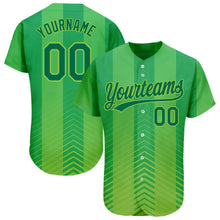 Charger l'image dans la galerie, Custom Neon Green Kelly Green 3D Pattern Design Authentic Baseball Jersey