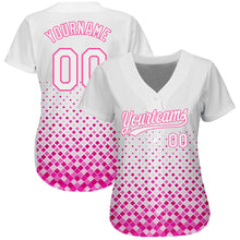 Laden Sie das Bild in den Galerie-Viewer, Custom White White-Pink 3D Pattern Design Authentic Baseball Jersey