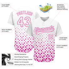 Laden Sie das Bild in den Galerie-Viewer, Custom White White-Pink 3D Pattern Design Authentic Baseball Jersey