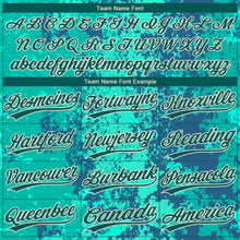 Load image into Gallery viewer, Custom Teal Midnight Green-Cream 3D Pattern Design Authentic Baseball Jersey