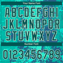 Load image into Gallery viewer, Custom Teal Midnight Green-Cream 3D Pattern Design Authentic Baseball Jersey