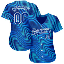 Загрузить изображение в средство просмотра галереи, Custom Light Blue Royal-White 3D Pattern Design Authentic Baseball Jersey