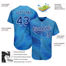 Загрузить изображение в средство просмотра галереи, Custom Light Blue Royal-White 3D Pattern Design Authentic Baseball Jersey