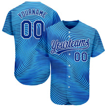 Загрузить изображение в средство просмотра галереи, Custom Light Blue Royal-White 3D Pattern Design Authentic Baseball Jersey