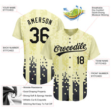 Загрузить изображение в средство просмотра галереи, Custom Cream Black 3D Pattern Design Authentic Baseball Jersey