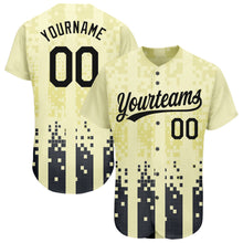Загрузить изображение в средство просмотра галереи, Custom Cream Black 3D Pattern Design Authentic Baseball Jersey