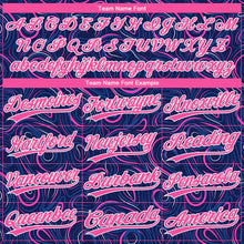 Загрузить изображение в средство просмотра галереи, Custom Navy Pink-White 3D Pattern Design Authentic Baseball Jersey