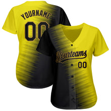 Laden Sie das Bild in den Galerie-Viewer, Custom Gold Black-Old Gold 3D Pattern Design Authentic Baseball Jersey