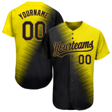 Laden Sie das Bild in den Galerie-Viewer, Custom Gold Black-Old Gold 3D Pattern Design Authentic Baseball Jersey