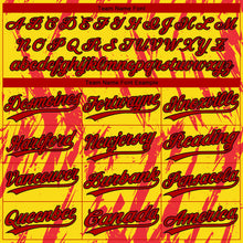 Загрузить изображение в средство просмотра галереи, Custom Gold Red-Black 3D Pattern Design Authentic Baseball Jersey