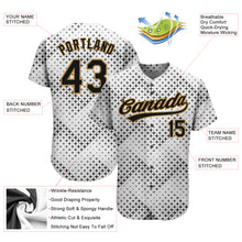 Load image into Gallery viewer, Custom White Black-Old Gold 3D Pattern Design Authentic Baseball Jersey
