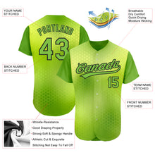Load image into Gallery viewer, Custom Neon Green Neon Green-Black 3D Pattern Design Authentic Baseball Jersey