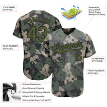 Загрузить изображение в средство просмотра галереи, Custom Camo Olive-Black 3D Pattern Design Authentic Salute To Service Baseball Jersey