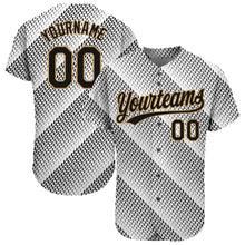 Laden Sie das Bild in den Galerie-Viewer, Custom White Black-Old Gold 3D Pattern Design Authentic Baseball Jersey