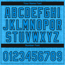 Загрузить изображение в средство просмотра галереи, Custom Blue Blue-Black 3D Pattern Design Authentic Baseball Jersey