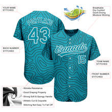 Charger l'image dans la galerie, Custom Teal Teal-Black 3D Pattern Design Authentic Baseball Jersey