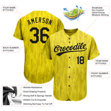 Laden Sie das Bild in den Galerie-Viewer, Custom Gold Black 3D Pattern Design Authentic Baseball Jersey