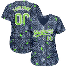 Загрузить изображение в средство просмотра галереи, Custom Gray Neon Green-Black 3D Pattern Design Authentic Baseball Jersey