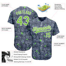 Загрузить изображение в средство просмотра галереи, Custom Gray Neon Green-Black 3D Pattern Design Authentic Baseball Jersey