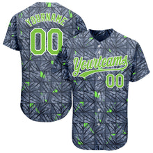 Загрузить изображение в средство просмотра галереи, Custom Gray Neon Green-Black 3D Pattern Design Authentic Baseball Jersey