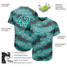 Charger l'image dans la galerie, Custom Teal Teal-Black 3D Pattern Design Authentic Baseball Jersey