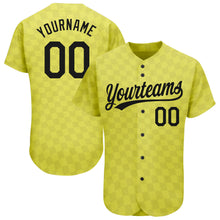 Laden Sie das Bild in den Galerie-Viewer, Custom Gold Black 3D Pattern Design Authentic Baseball Jersey
