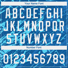 Load image into Gallery viewer, Custom Royal White-Light Blue 3D Pattern Design Authentic Baseball Jersey