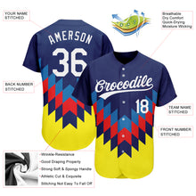 Load image into Gallery viewer, Custom Figure White-Gold 3D Pattern Design Authentic Baseball Jersey