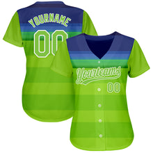 Load image into Gallery viewer, Custom Neon Green Neon Green-Royal 3D Pattern Design Authentic Baseball Jersey