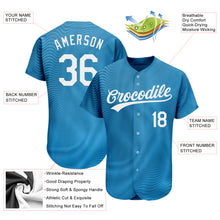 Загрузить изображение в средство просмотра галереи, Custom Light Blue White 3D Pattern Design Authentic Baseball Jersey