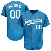 Загрузить изображение в средство просмотра галереи, Custom Light Blue White 3D Pattern Design Authentic Baseball Jersey