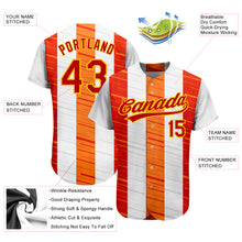 Laden Sie das Bild in den Galerie-Viewer, Custom White Red Gold-Orange 3D Pattern Design Authentic Baseball Jersey