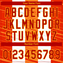 Laden Sie das Bild in den Galerie-Viewer, Custom White Red Gold-Orange 3D Pattern Design Authentic Baseball Jersey