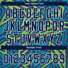 Load image into Gallery viewer, Custom Teal Navy-Kelly Green 3D Pattern Design Authentic Baseball Jersey