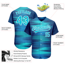 Загрузить изображение в средство просмотра галереи, Custom Royal Lakes Blue-White 3D Pattern Design Authentic Baseball Jersey