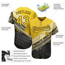 Laden Sie das Bild in den Galerie-Viewer, Custom Gold Gold-Black 3D Pattern Design Authentic Baseball Jersey