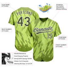 Laden Sie das Bild in den Galerie-Viewer, Custom Neon Green Olive-White 3D Pattern Design Authentic Baseball Jersey
