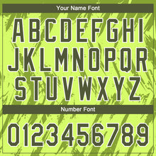 Laden Sie das Bild in den Galerie-Viewer, Custom Neon Green Olive-White 3D Pattern Design Authentic Baseball Jersey