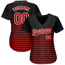 Charger l'image dans la galerie, Custom Black Red-White 3D Pattern Design Authentic Baseball Jersey